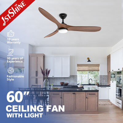 Guter Preis Holzblätter Kronleuchter Dunkler Walnuss Deckenventilator mit LED und Fernbedienung Online