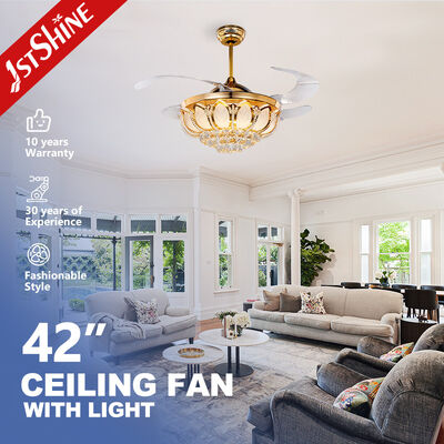 Guter Preis 42 Zoll kristallförmiger Deckenventilator Leichtmetall Kupfer-ABS-Klinge Online