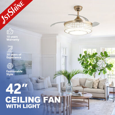 Guter Preis 42 Zoll platzsparender, abnehmbarer LED-Deckenventilator mit Licht und Smart-App-Fernbedienung Online