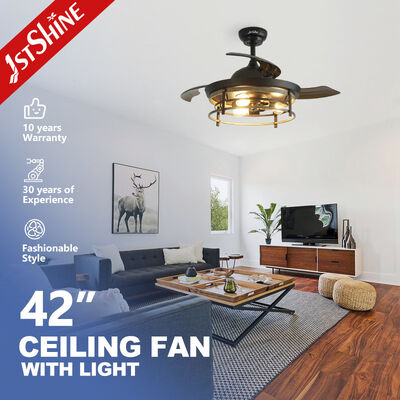 Guter Preis 42 Zoll unsichtbare Blatt-Deckenlüfter-Bauernhaus-Art mit Licht Online