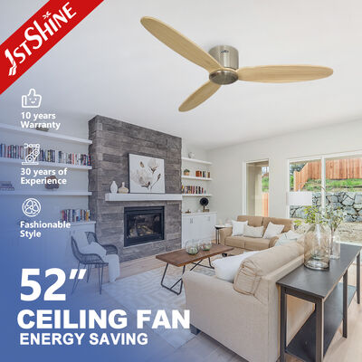 Guter Preis 220V Flush Mount Deckenventilator mit Massivholzblättern und 6-Geschwindigkeits-Fernbedienung Online